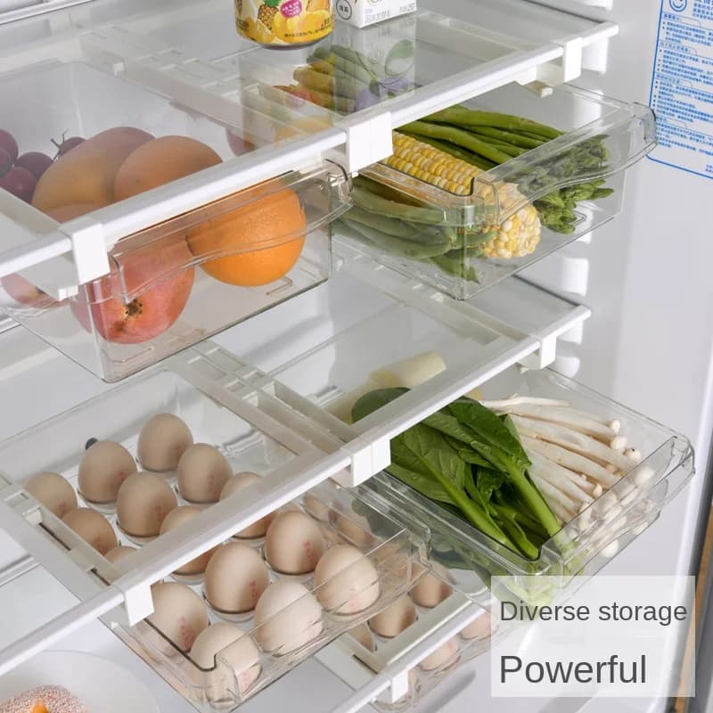 Scatola portauova per frigorifero, portauova per alimenti e frutta in stile cassetto, portauova, scatola per la conservazione della freschezza in plastica per uso domestico