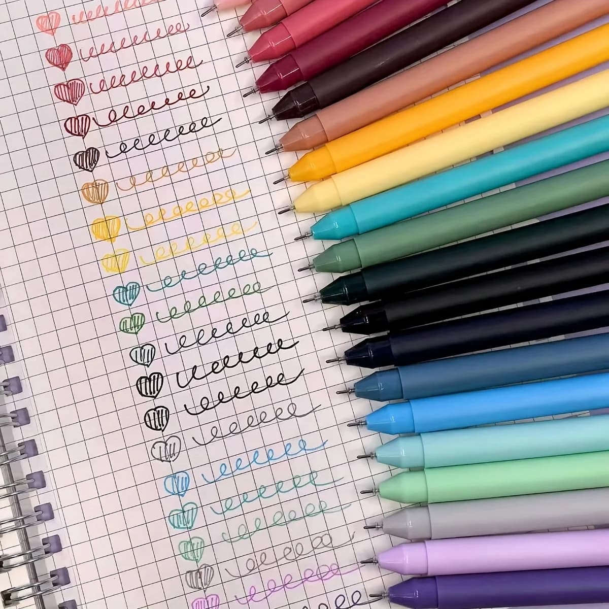 20 Penne Gel Colorate Macaron, 0.5mm Senza Sbavature Asciugatura Rapida per Studenti, Appunti e Diari - Cancelleria