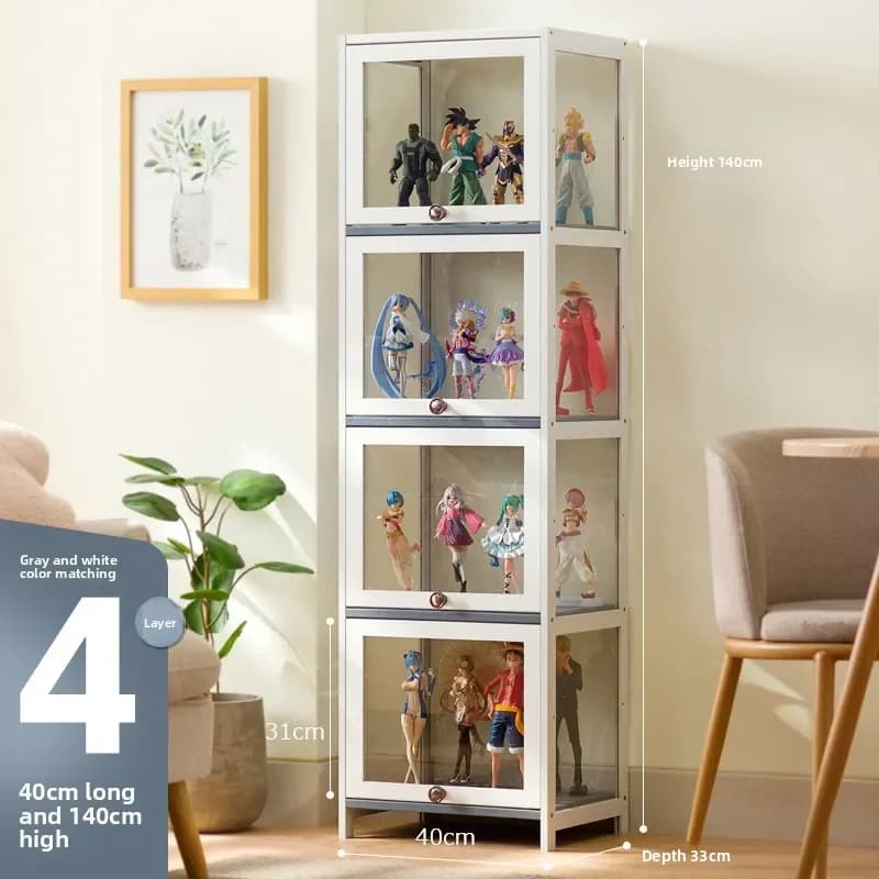 Vetrina Espositiva Stabile per Figure, Espositore in Acrilico per Blind Box, Scatola Trasparente per Modelli POP MART Lego, Contenitore Antipolvere