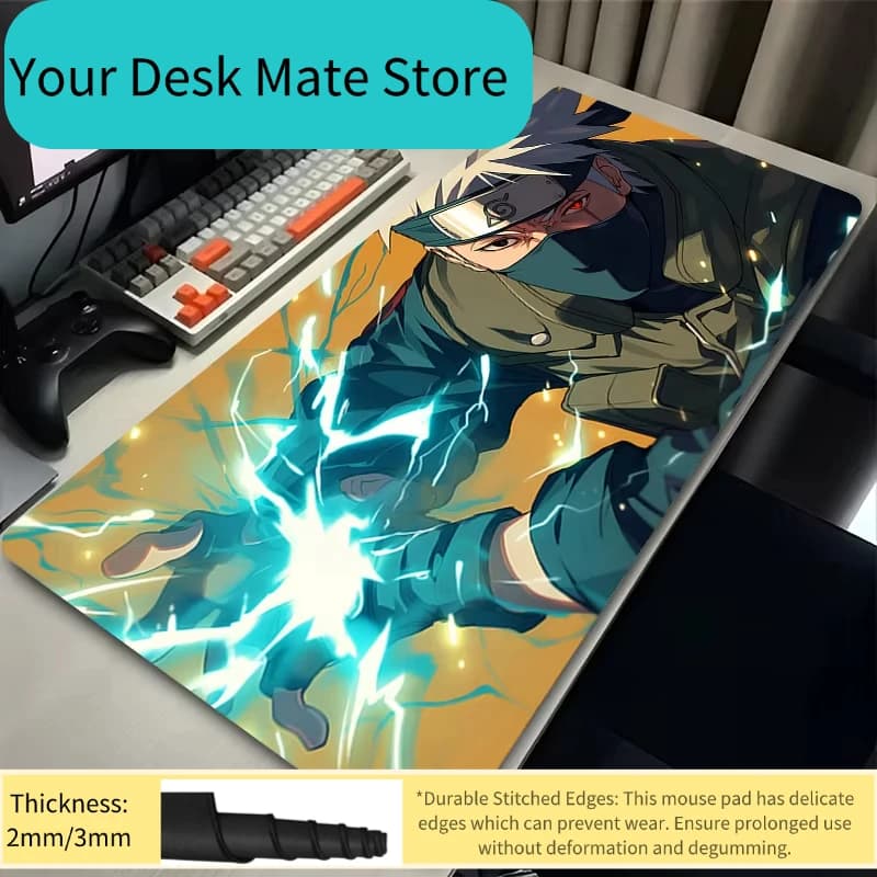 Tappetino per Mouse Anime Giapponese, Tappetino per Tastiera Manga Bianco e Nero, Tappetino da Gaming PC Naruto e Kakashi, Tappetino da Scrivania Hatake