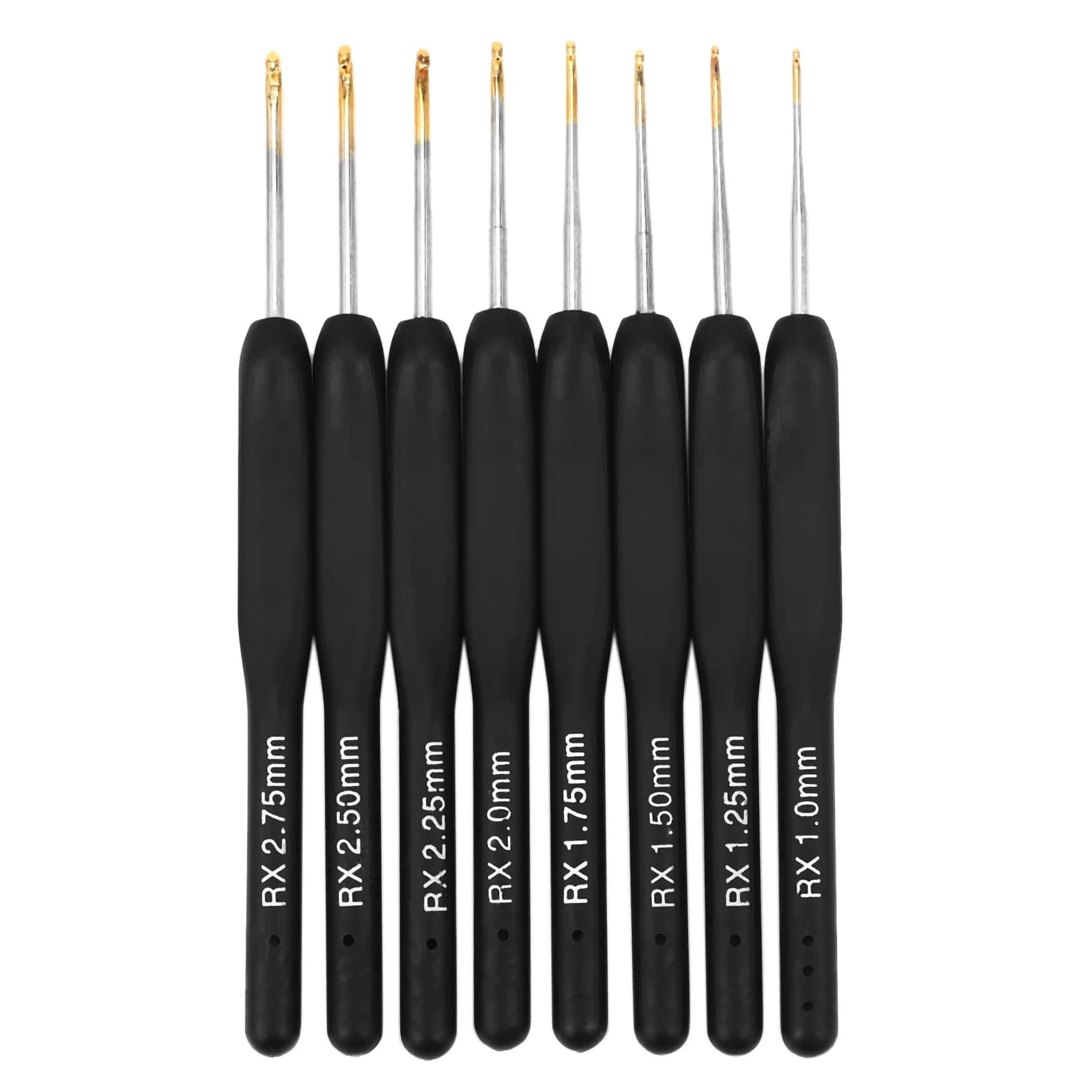 AB13-8Pcs / Set Black Knitting Needles Plastic Handle Crochet Hooks For Knit DIY Craft Loom Tool Weaving Kit Braid
