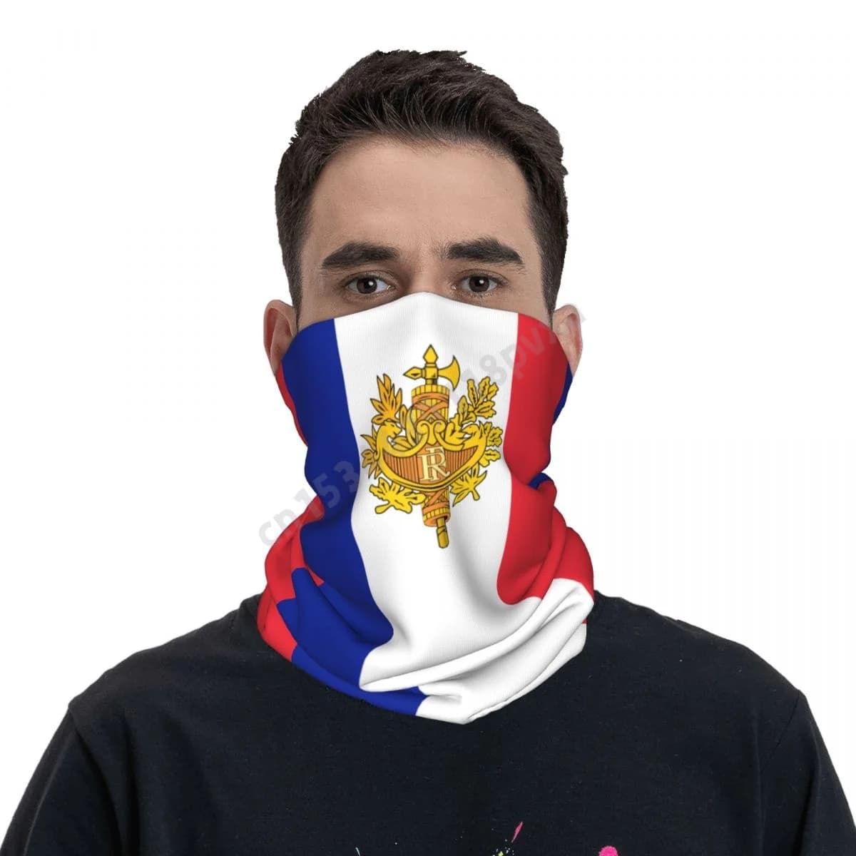 Bandana Multifunzione Unisex con Bandiera Francese, Scaldacollo Senza Cuciture, Maschera per Viso e Collo, Ideale per Ciclismo ed Escursionismo