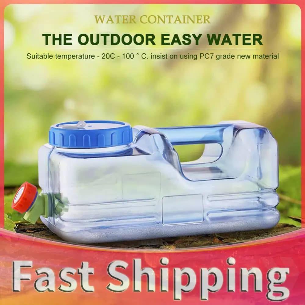 5.5l 10l Outdoor Water Bucket Portable Driving Water Bucket Food Grade Water Container with Tap Big Capacity for Picnic Travel
