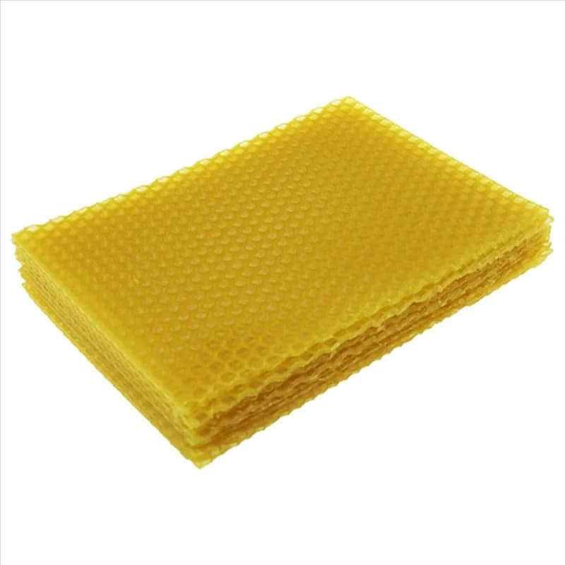 Set di fogli di cera d'api Kit Set di fogli di cera d'api naturale Kit di fogli di cera d'api a nido d'ape Cera per attrezzature per l'apicoltura (13,3 x 9 cm) 10 pezzi