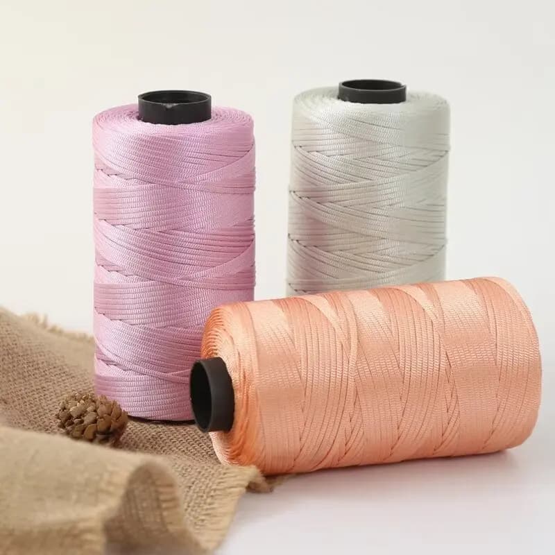 250g Filato piatto estivo per uncinetto, per lavori fai da te, tessitura artigianale, cappelli estivi, sandali, borse, filato lucido