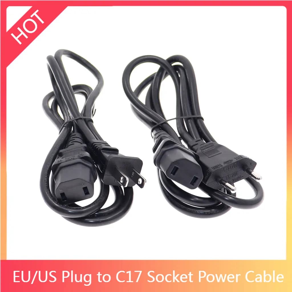 Cavo di prolunga di alimentazione adattatore da spina IEC 320 C17 a UE/USA per PS4 Pro Cavo di ricarica alimentatore sostitutivo da 1,5 m