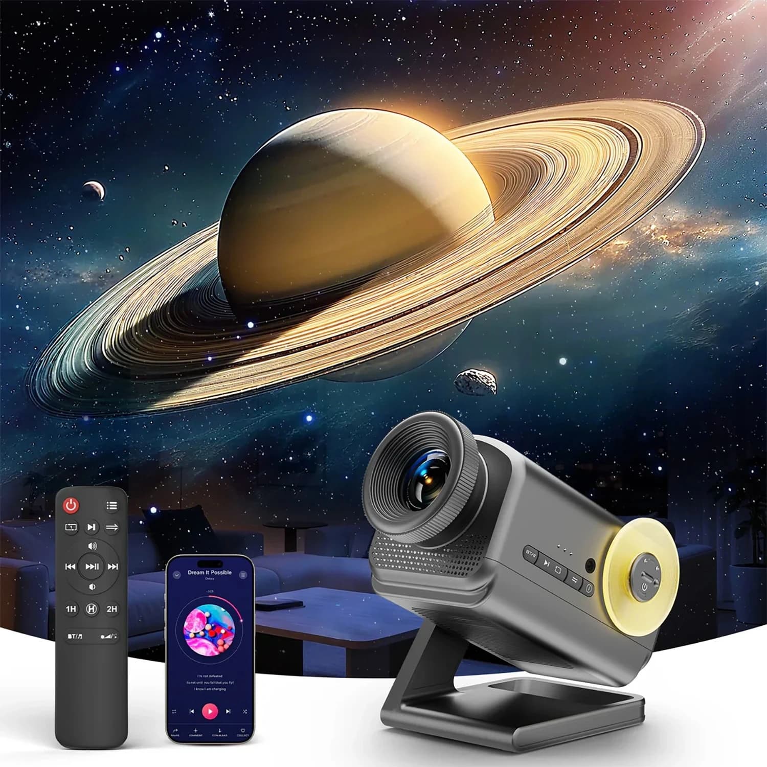 AURORA LIGHTING Proiettore 3D Mini HD 3D Galaxy Proiettore Luce notturna per bambini Adulti Camera da letto Arredamento della camera Compleanno Regali di Natale