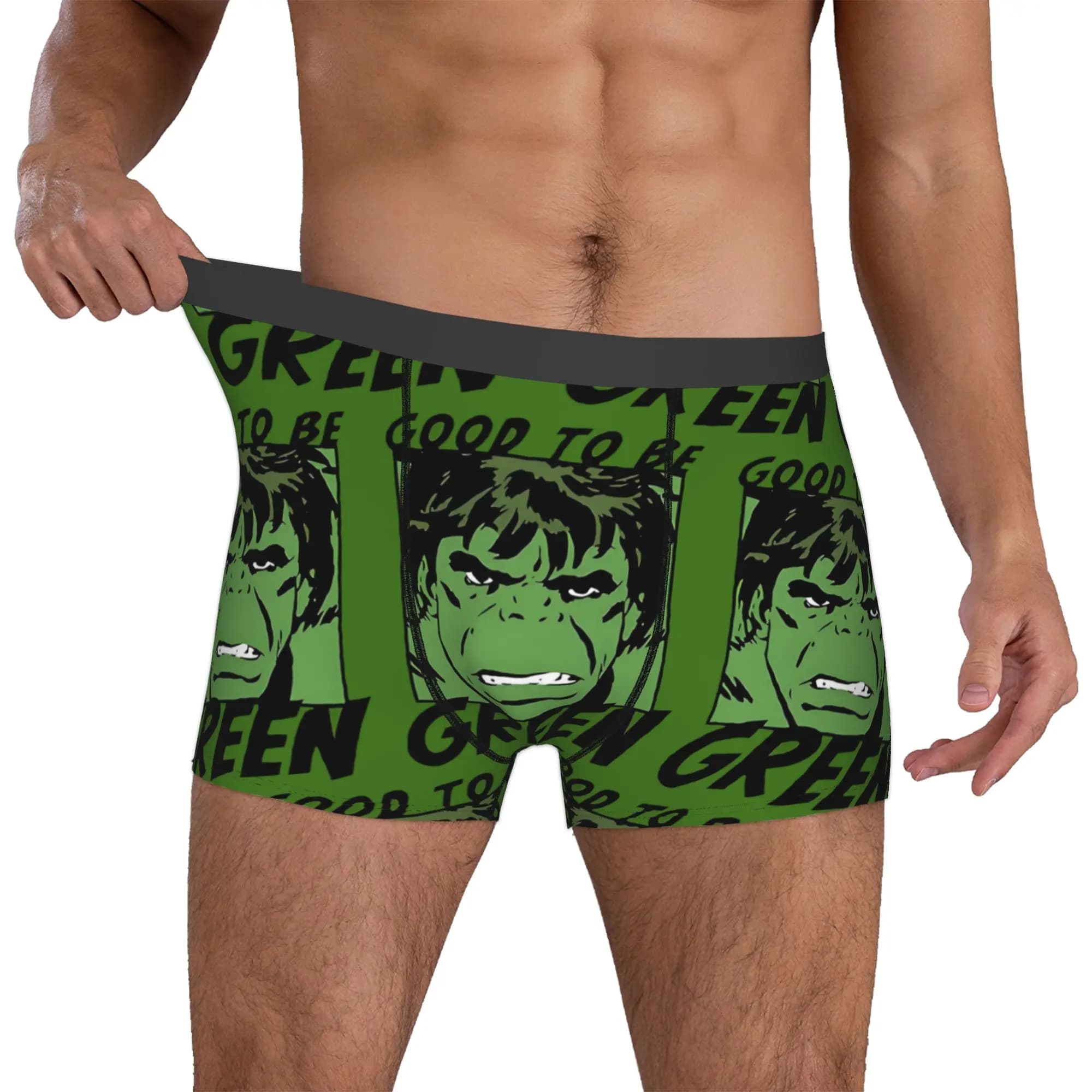 Intimo personalizzato H-Hulks da uomo, boxer stampati con fumetti, pantaloncini, mutandine, slip morbidi