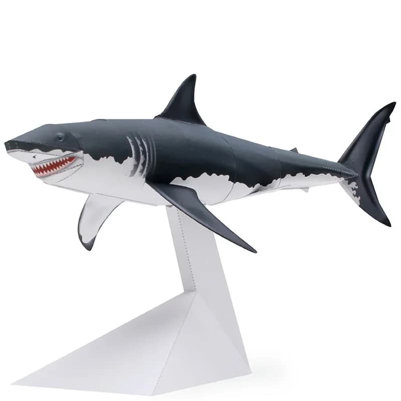 Great White Shark Origami Art Folding Mini 3D Paper Model Papercraft Marine Animal DIY Kids Adult Handmade Craft Toys QD-224