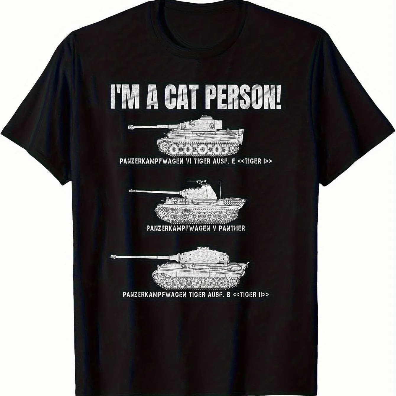 T-shirt stampata con design del carro armato militare Tiger Type VI - T-shirt da uomo traspirante per sport casual alla moda estiva