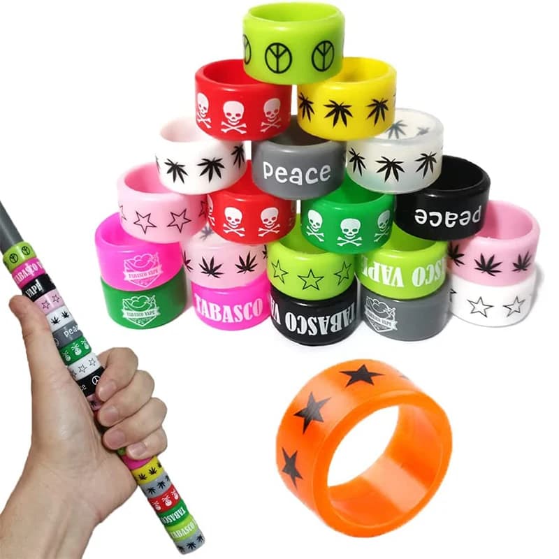 10 pieces small silicone bands band for tennis racket non-slip rubber rings protection sleeve for squash racquetball badminton rod