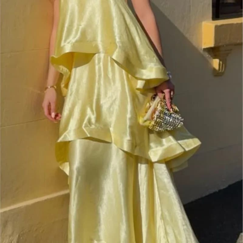 Women Ruffled Strapless Dress Sleeveless Backless Loose Long elegant robes 2026 Lady Vacation Beach Party Evening Gown New