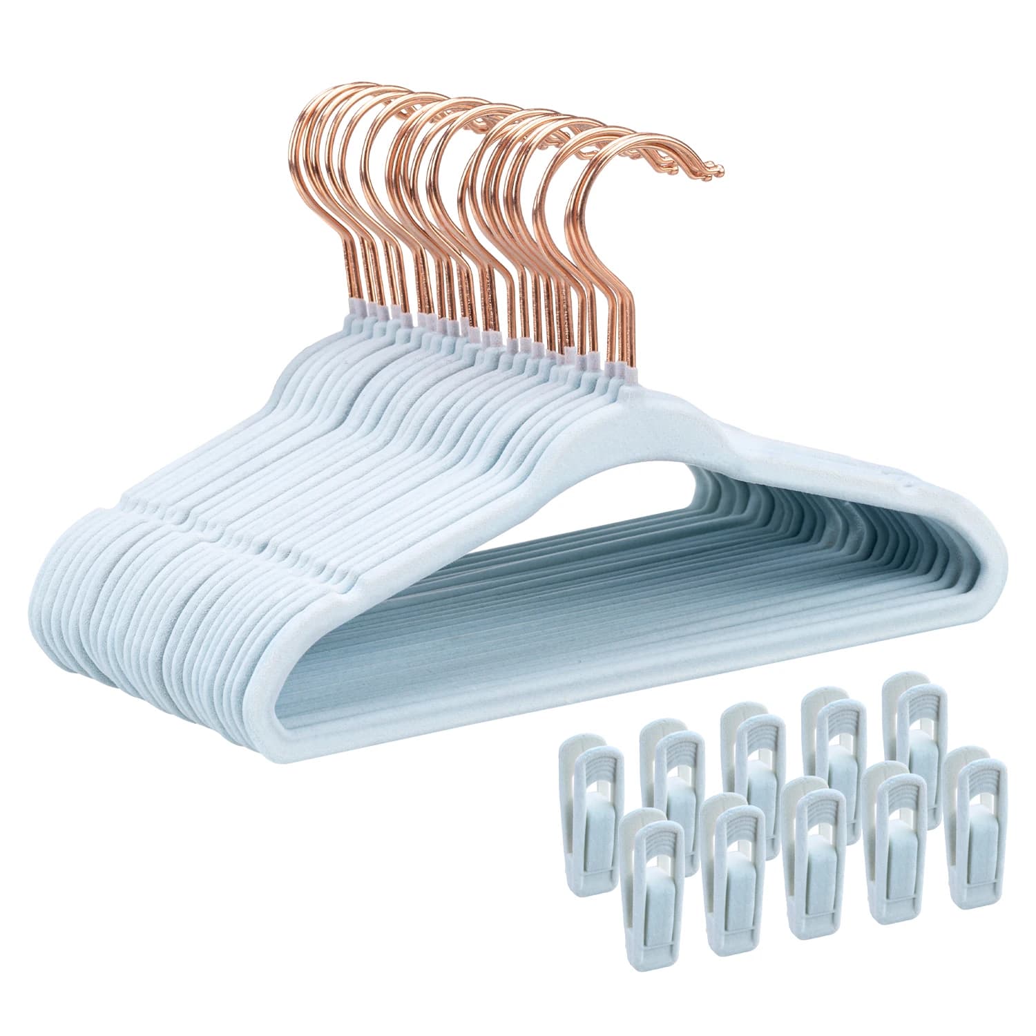 Appendiabiti Premium in Velluto per Bambini, Antiscivolo, Ultra-Sottili da 11,8 Pollici, Girevoli a 360° ° Gancio Girevole Robusto e Durevole per Appendiabiti per Bambini e Neonati, per Armadio, Blu