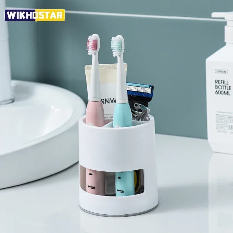 WIKHOSTAR portaspazzolino elettrico portaspazzolino portaoggetti porta pennelli trucco porta dentifricio accessori bagno