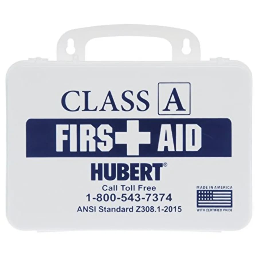 Kit di Pronto Soccorso con Valigetta in Plastica Bianca Classe A - 25,4 cm L x 7,6 cm P x 17,8 cm A