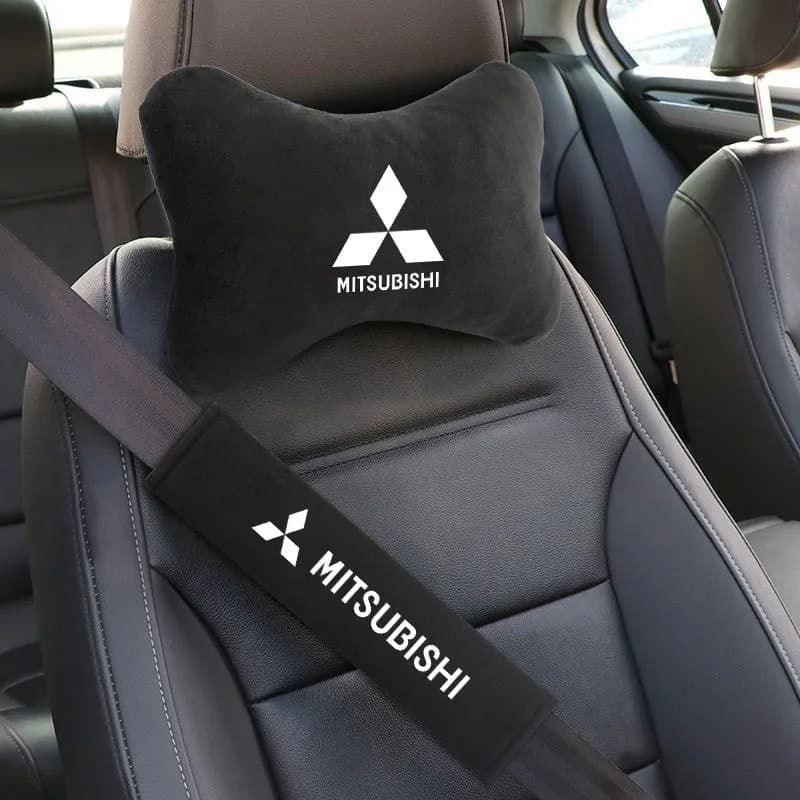 Cuscino Poggiatesta e Cuscinetti per Cintura di Sicurezza per Auto Mitsubishi ASX Chaveiro Lancer Outlander Pajero EX, Accessori Auto
