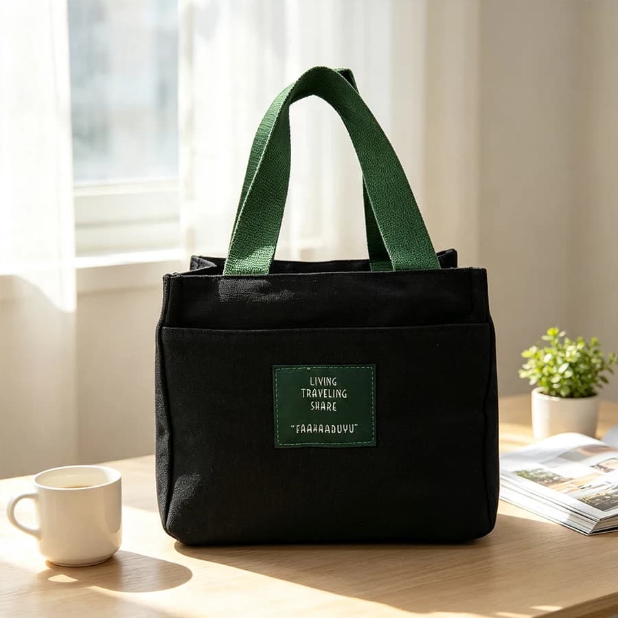 Office workers' commuting eco-friendly canvas handbag lunch box bag lunch box bag for carrying lunch
