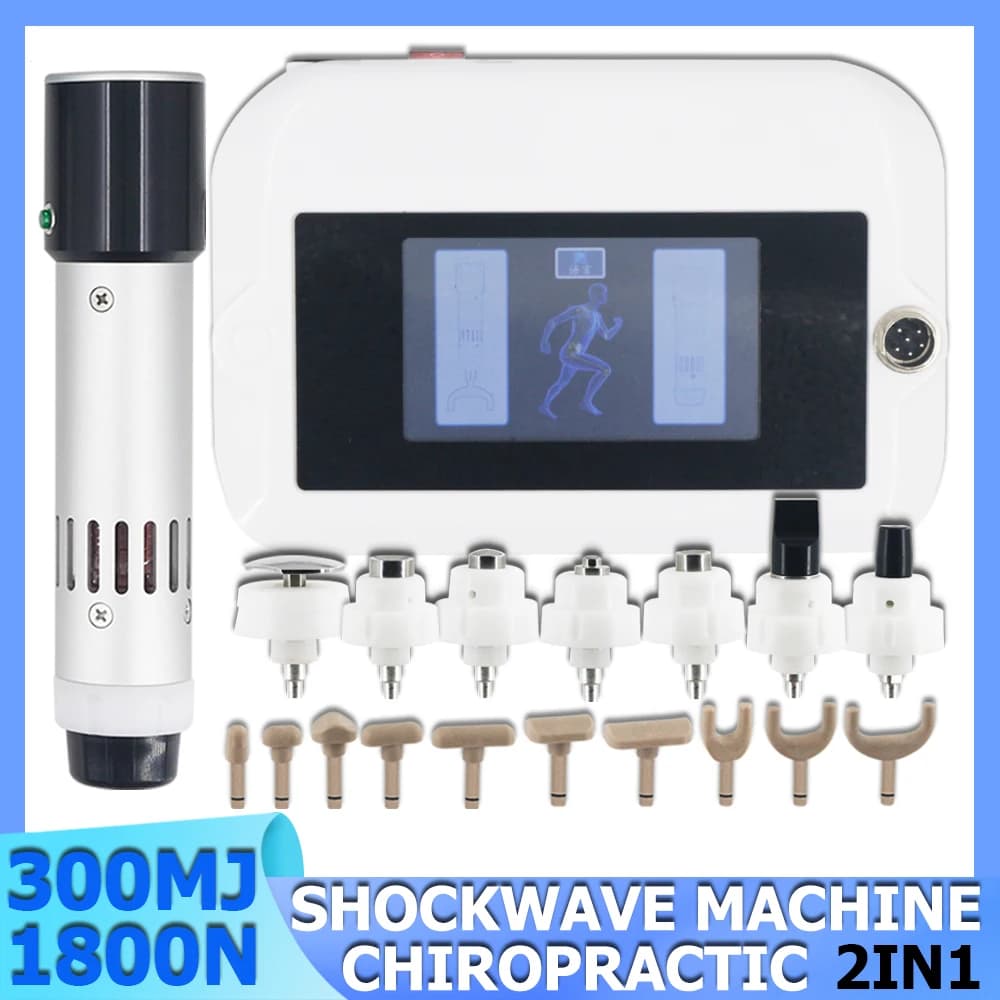 300mj Wave Therapy Machine, Pain Lift, Body Massage, DE Treatment, Chiropractic Gun 2in1
