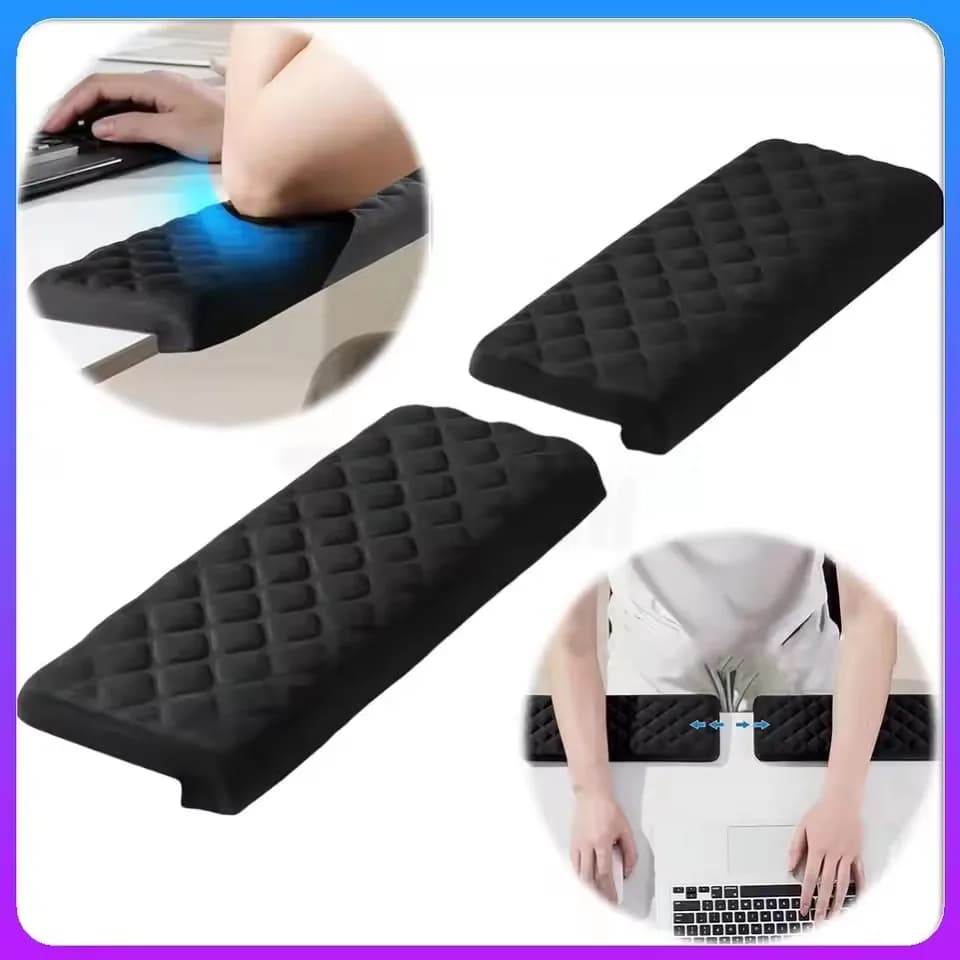 Confezione da 2 tappetini per mouse con tastiera a forma di L, cuscino per gomito in memory foam, cuscino ergonomico per bordo da scrivania, poggiapolsi per tastiera, per ufficio da gioco
