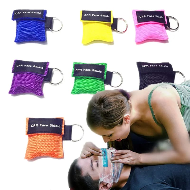 CPR Style Keychain Portable visor Artificial breathing Emergency oxygen mask Breather First aid kit for car