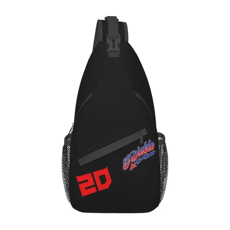 Custom Fabio Quartararo El Diablo Sling Chest Bag moto Rider sport Crossbody spalla zaino per uomo viaggio Daypack