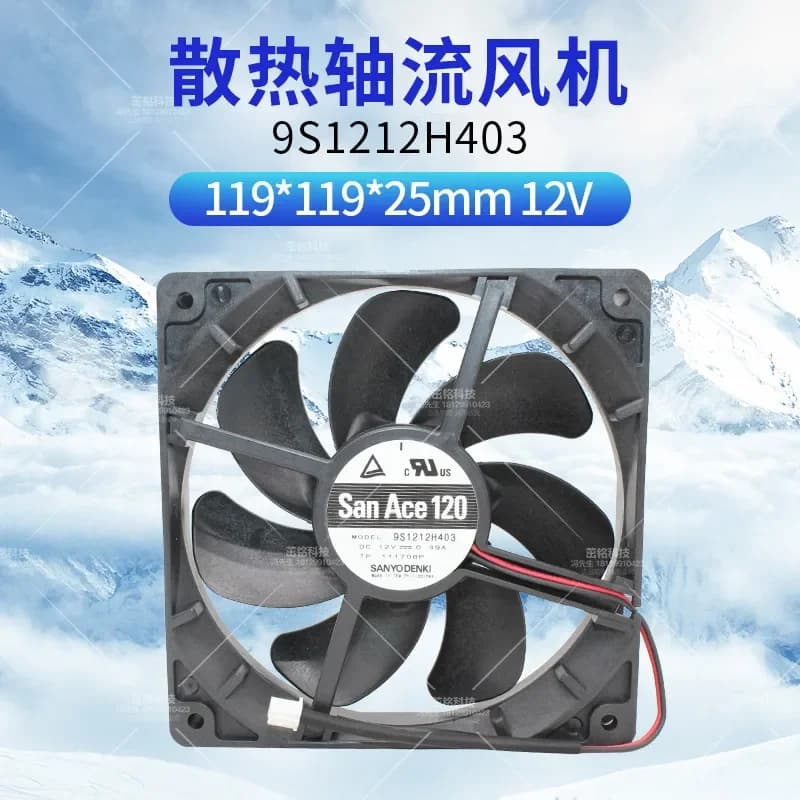 Original Sanyo 9S1212H403 for SANYO Chassis 12025 12V 0.39A Large Air Volume Axial Fan CM