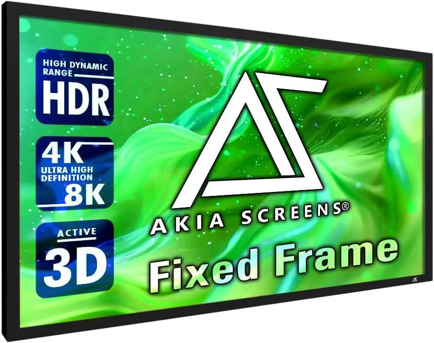 Schermo per Proiettore a Telaio Fisso da 100 Pollici, 16:9, Compatibile con Proiettori 8K / 4K Ultra HD e 3D, Montaggio a Parete