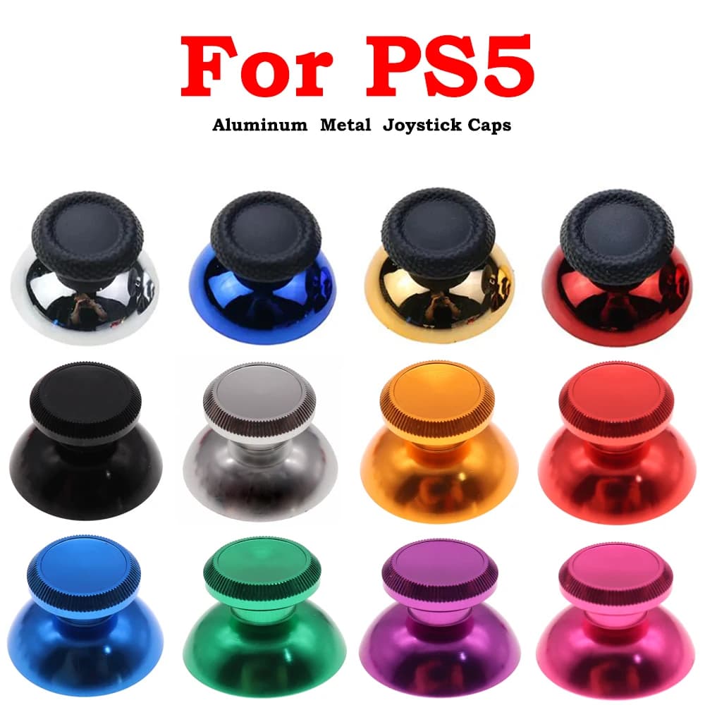 2 pezzi in alluminio metallo analogico joystick pollice stick grip cap per controller PS5 gamepad rocker caps accessori levetta