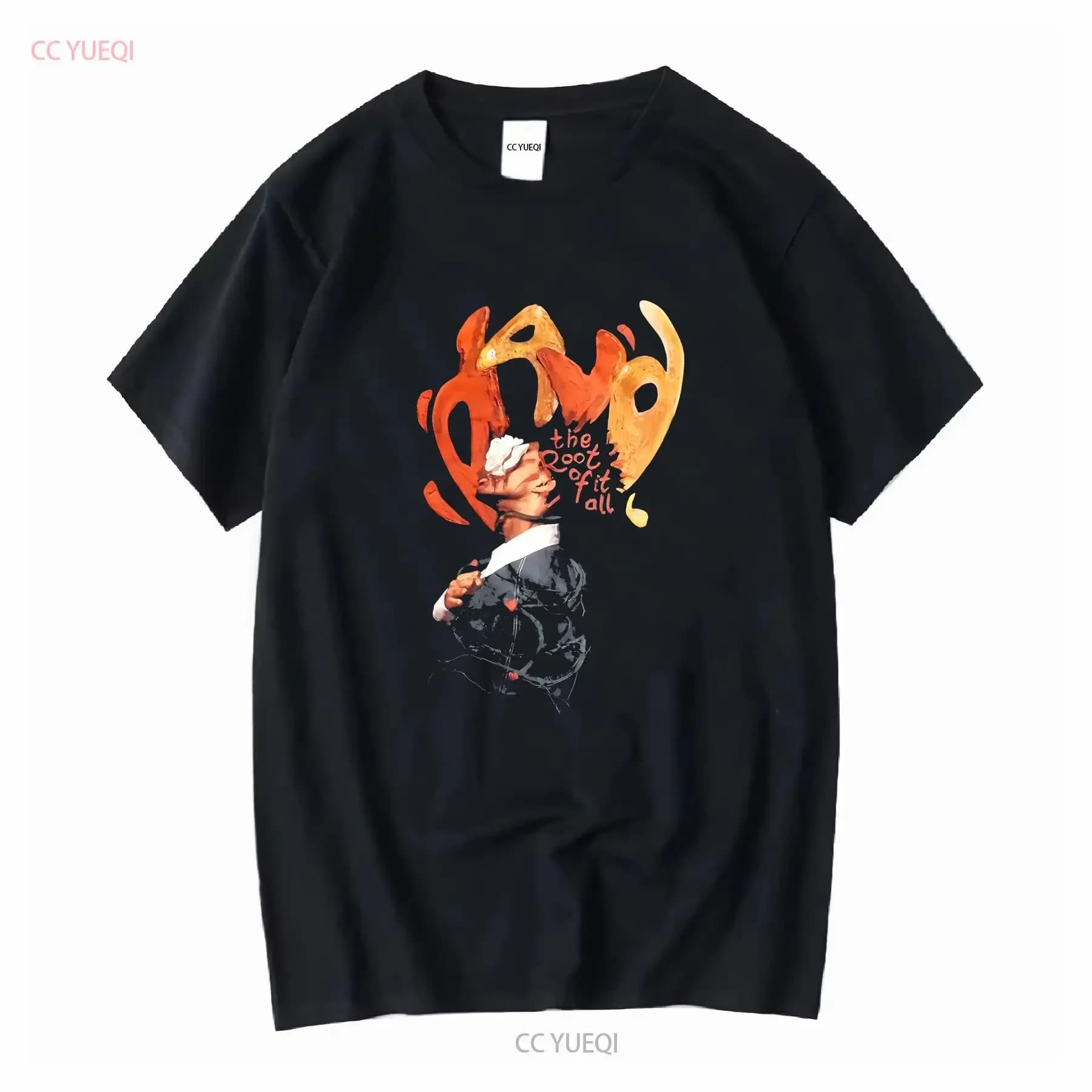 D4vd T Shirt Uomo Grande Tour Band Root Of It Tutto vintage lavato Leggermente homme Top casual da indossare tutti i giorni Versatile unisex