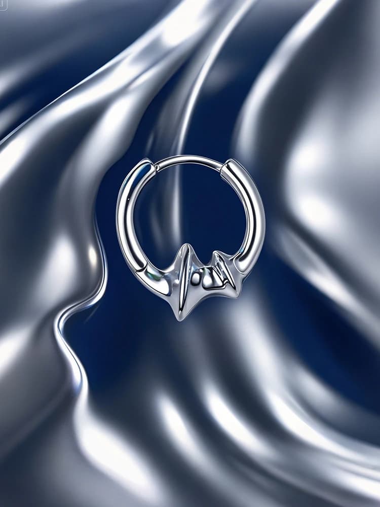 Orecchini Unisex YUKI in Argento Sterling 925, Design Unico Stile Liquido, Gioielli di Lusso alla Moda e Trendy