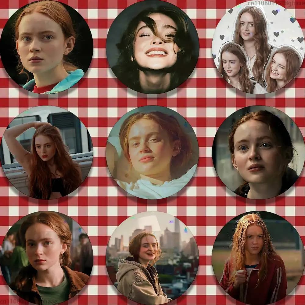Sadie Sink Stranger Pins 58mm Nice Cartoon Badge Handmade Spilles for Accessories for Backpacks Jewelry Gifts