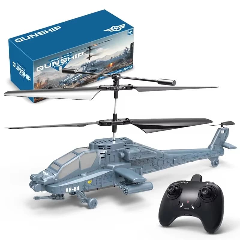 2.4G Apache RC Helicopter, Obstacle Avoidance Fall Proof Simulation Aircraft Model, Rechargeable Kids RC Toy Gift