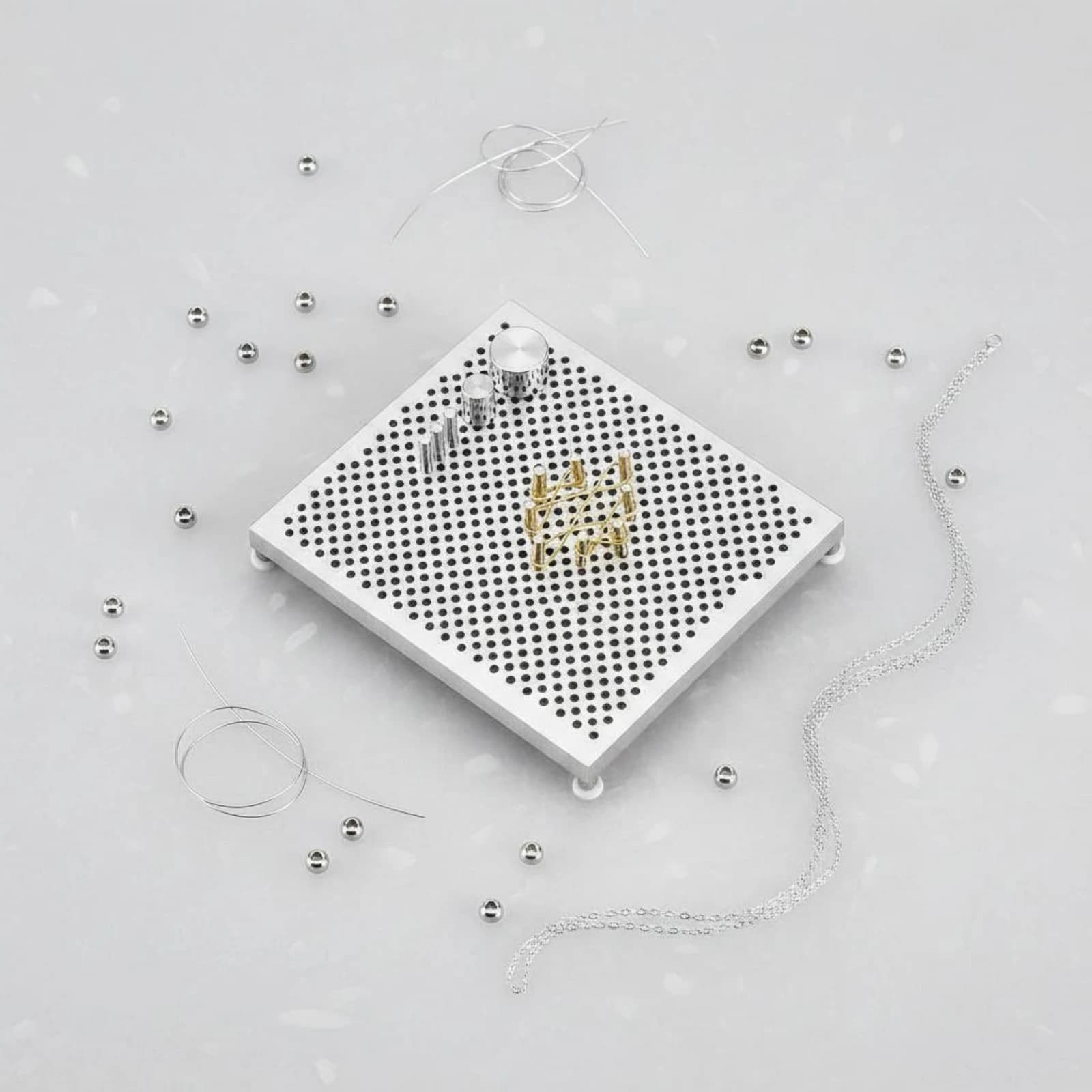 Jewelry Wrapping Tool Set Precise Holes Adjustable Wire Jig Kit Wire Wrapping Jig Reusable Aluminum Peg Board Easy to Use