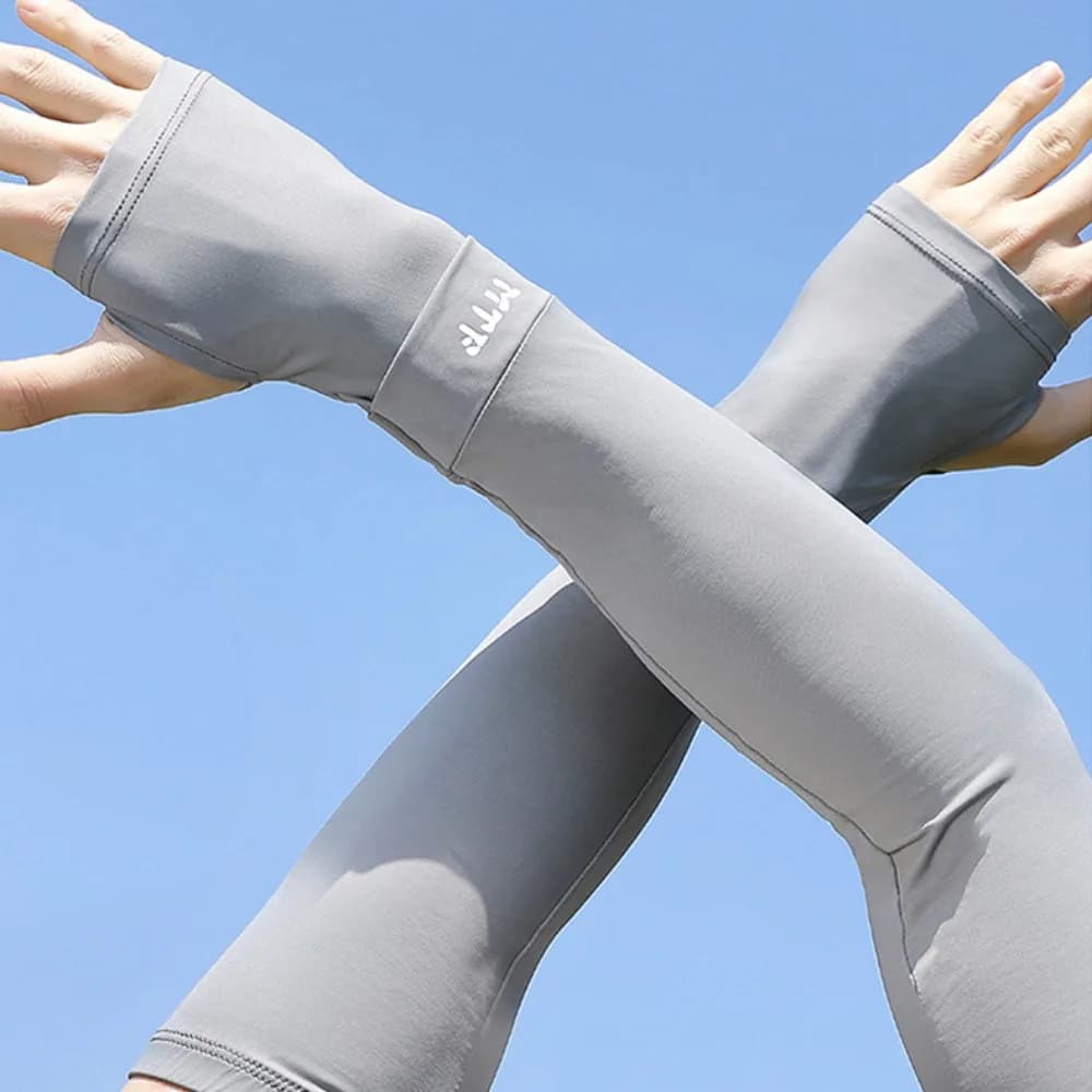Manicotti Protettivi Traspiranti in Seta Ghiaccio a Quadri, Copribraccia Sciolti con Protezione Solare UV, Guanti Elastici da Ciclismo per Donna