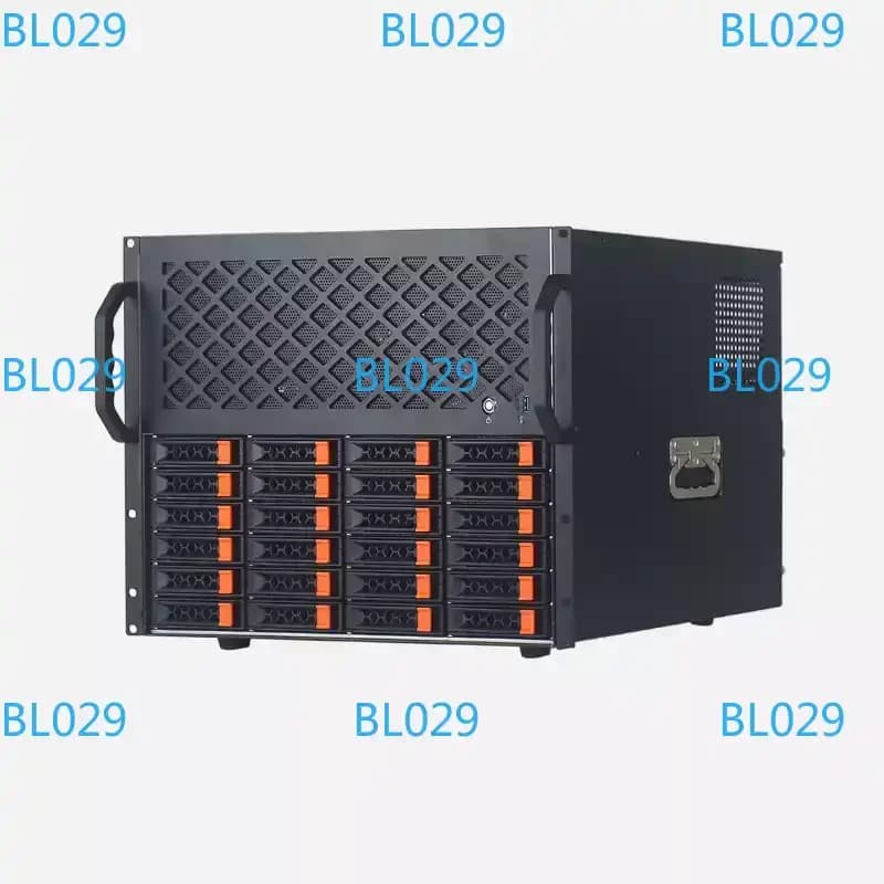Chassis NAS a 24 Bay per Montaggio a Rack, Supporto Scheda Madre EATX, Alimentatore Ridondante, Server di Archiviazione Raffreddato ad Acqua 360