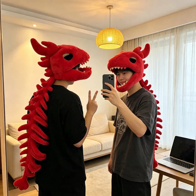 Halloween Dinosaur Skeleton Headgear, Role-Playing Costumes, Plush Toys, Fun Pranks, Creative Toys, Birthday Gifts For Family