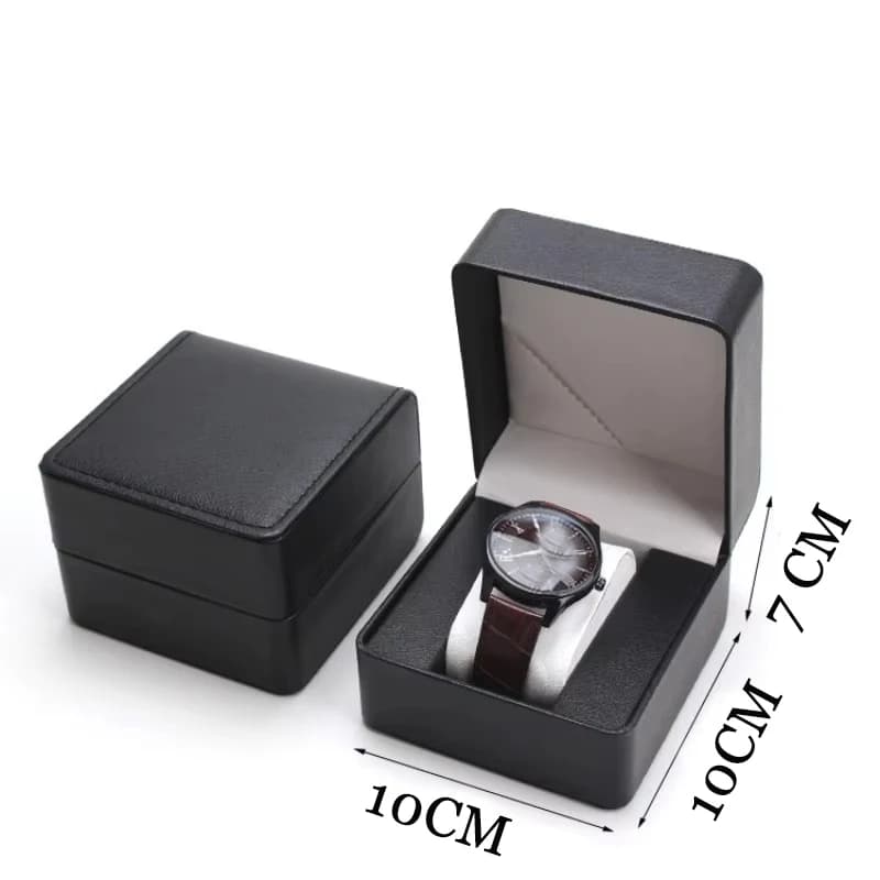 Confezione regalo per orologio singolo con cuscino Orologio in pelle PU per regali da viaggio per uomo e donna Scatola portaoggetti Accessori per gioielli Scatole per imballaggio