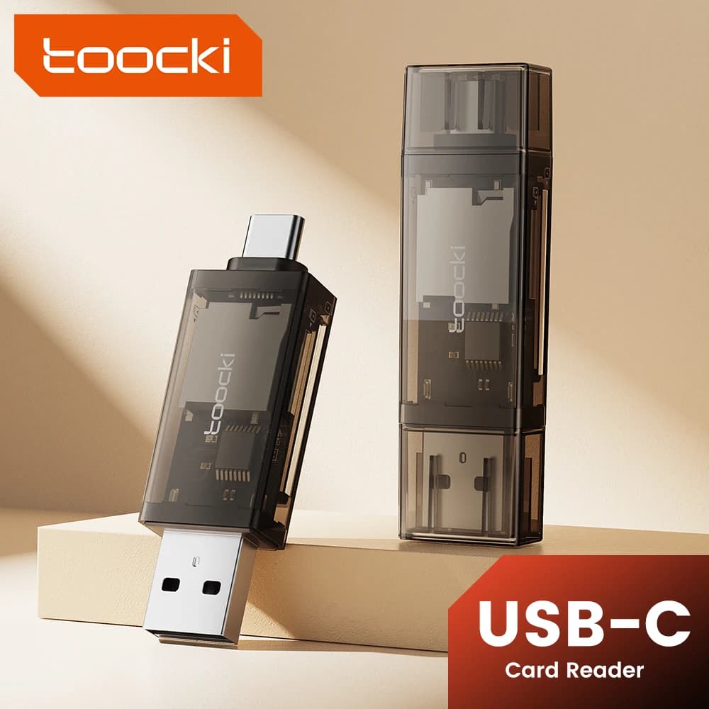 Toocki Lettore di schede USB 2.0 2 in 1 USB C a SD TF Thunderbolt per PC portatile Accessori per telefoni cellulari Lettore di schede TF Adattatore SD OTG