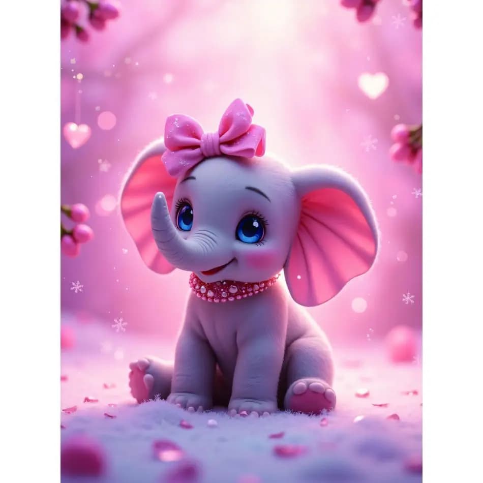 RUOPOTY Pink Elephant 5d Diamond Painting Arts And Crafts Rhinestone Of Picture Animal Full Round Paint By Diamonds Wall Art