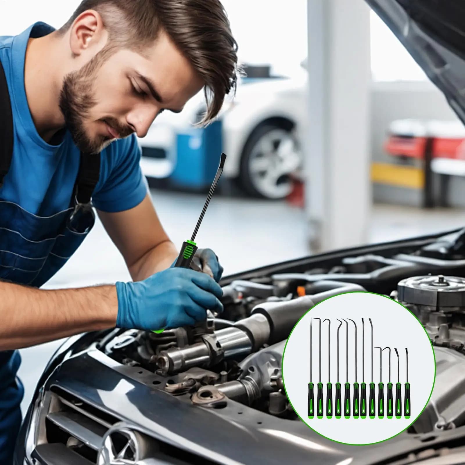 Set di prelievo Cacciavite a testa in lega automobilistica 12 pezzi Kit di rimozione estrattore O Ring per veicolo Auto Berlina Scooter SUV Elettronico