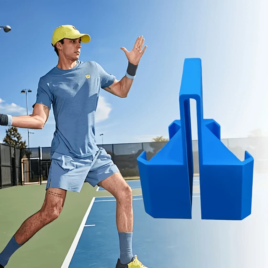 Supporto per Telefono e Action Cam Stampato in 3D - Supporto a Doppia Persiana con Clip per Registrazione da Rete da Tennis