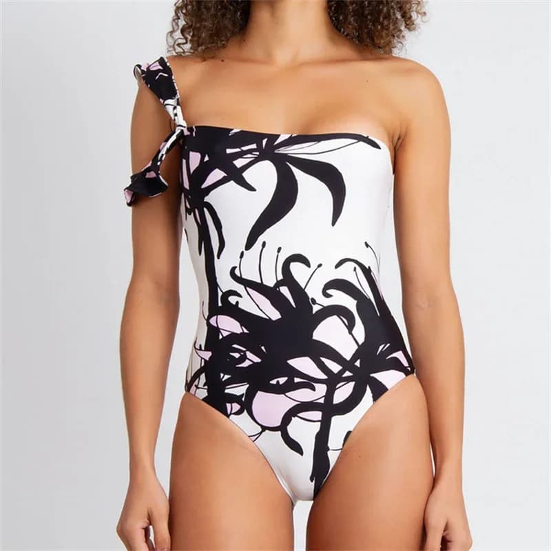 2025 Nuovo costume da bagno intero push-up con volant Beachwear Gonna avvolgente da donna Costumi da bagno Sarong sexy Cover-Up Plage Abbigliamento da piscina alla moda