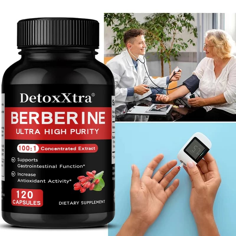 500mg Berberine HCL Capsules, Natural Plant Extract, Support Cholesterol, Metabolism, Circulatory & Digestive Wellness