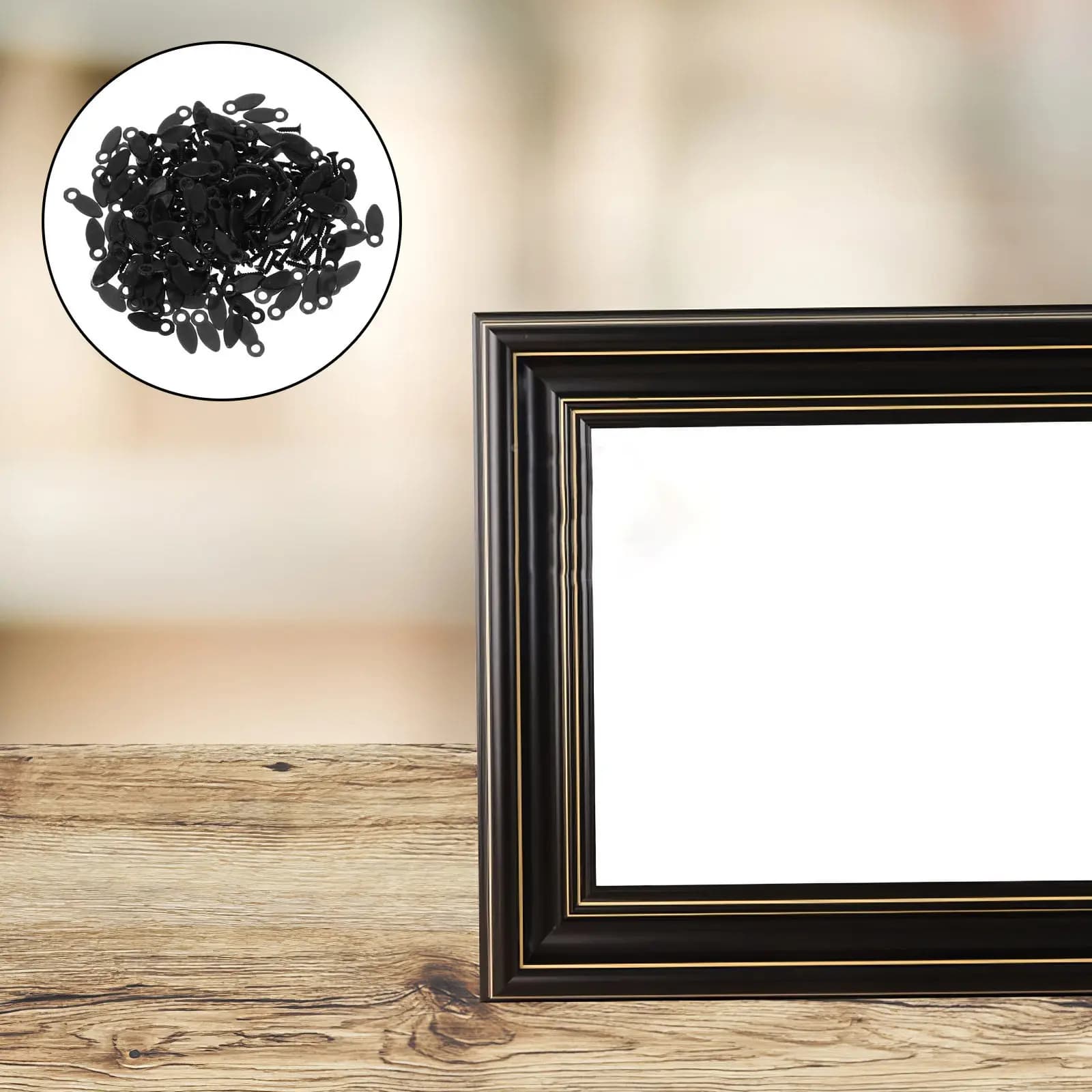 100 Pezzi Clip di Fissaggio per Cornici, Fibbie in Plastica, Bottoni Piatti per Cornici Fotografiche e Opere d'Arte