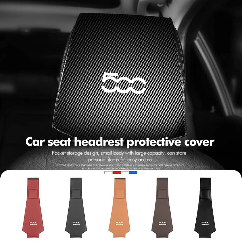 For Fiat Car Seat Headrest Cover Leather Anti-Dirty Pillow Protector Tipo Panda Brave Stilo Palio Ducato Freemont Doblo