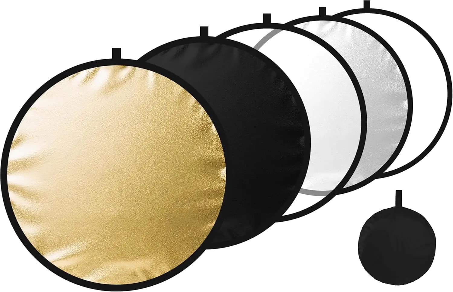 Diffusore di Luce Fotografica 5-in-1 con Pannelli e Borsa, Argento/Oro/Bianco/Nero, Ideale per Creatori di Contenuti e Fotografi
