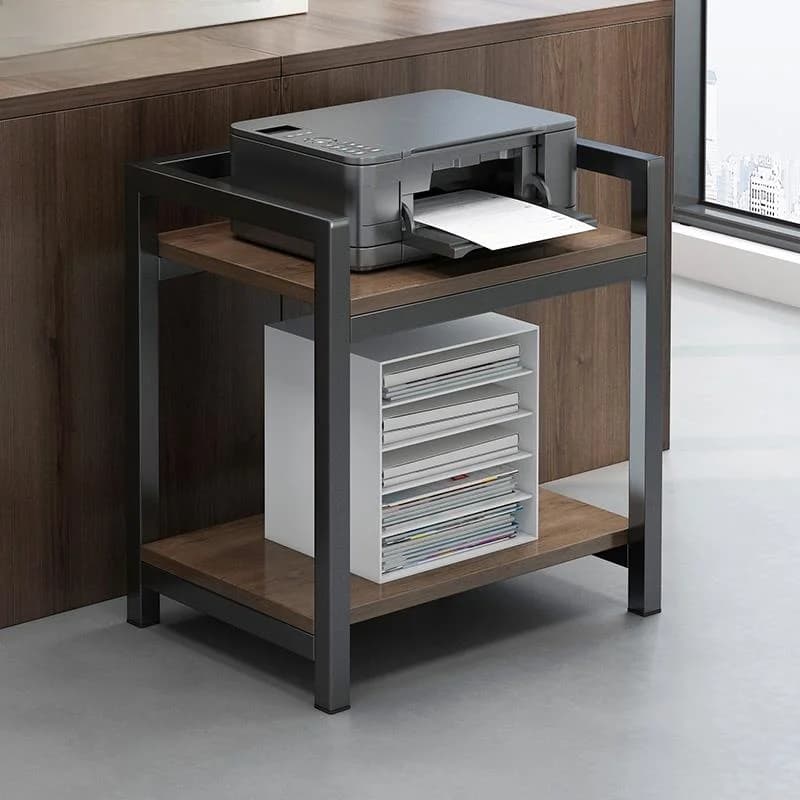 Office Computer Monitor Stand Bookshelf Storage Rack Mobile Printer Case Placement Modern Simple Style Foldable Shelf