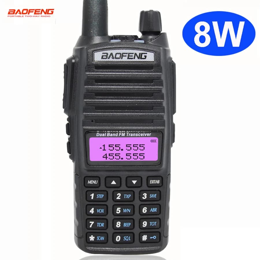 Baofeng UV-82 Dual PTT Walkie Talkie Ad Alta Potenza 8W UV82 Dual Band VHF UHF FM Stazione di Radio Amatoriale 10KM Lange Ham CB Radio