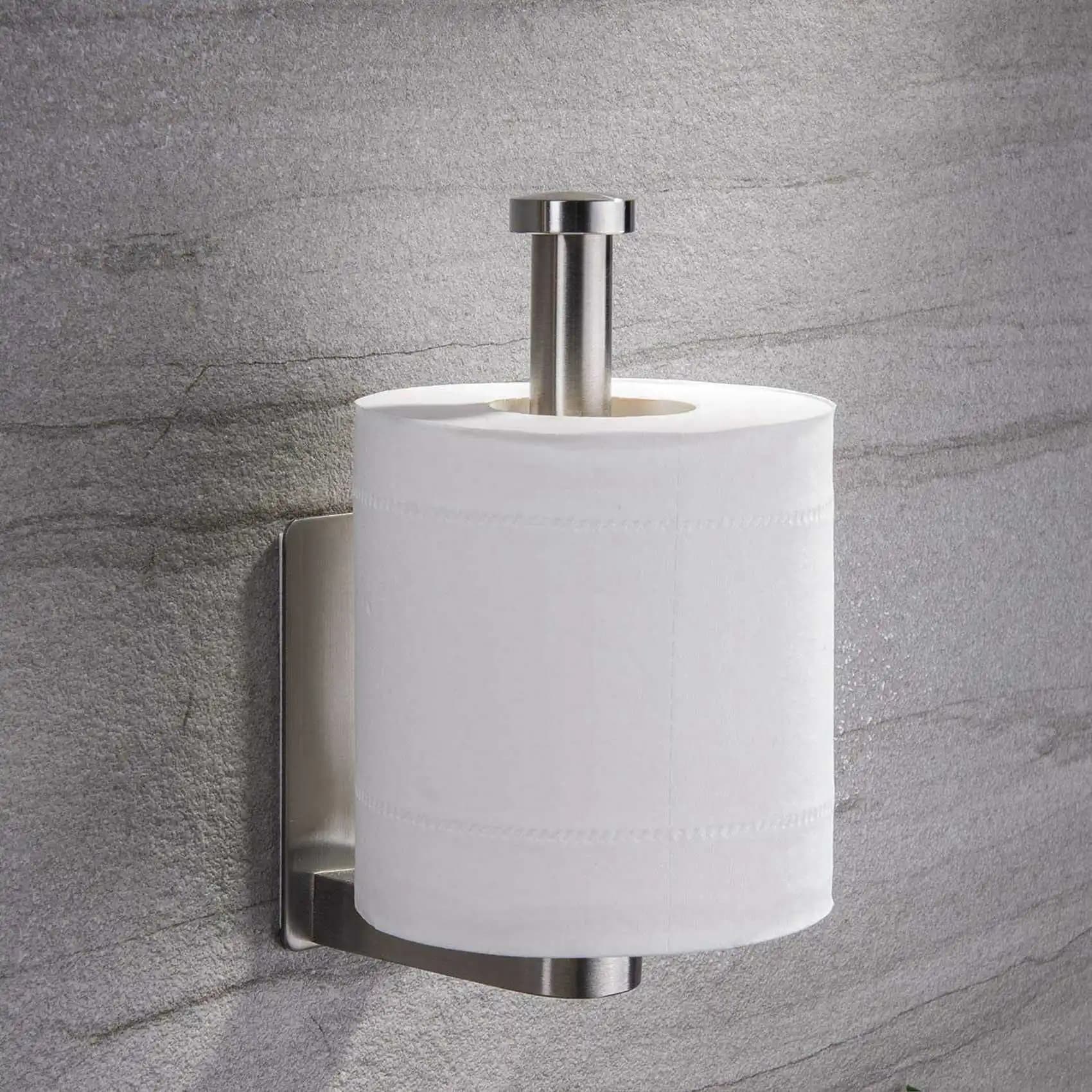 ABSS-4X Self Adhesive Toilet Paper Holder-Bathroom Toilet Paper Holder Stand No Drilling Stainless Steel Brushed