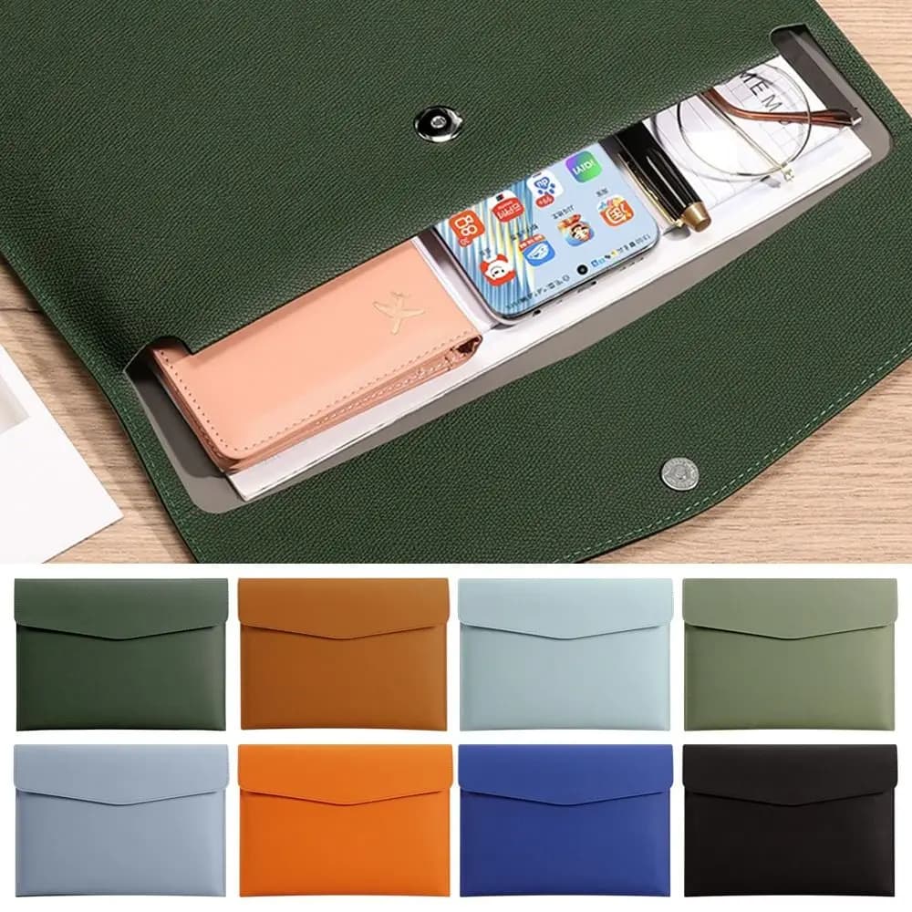 Stationery Dustproof Leather Leather File Folder Large Capacity A4 File Bag A4 Envelope Folder School Office